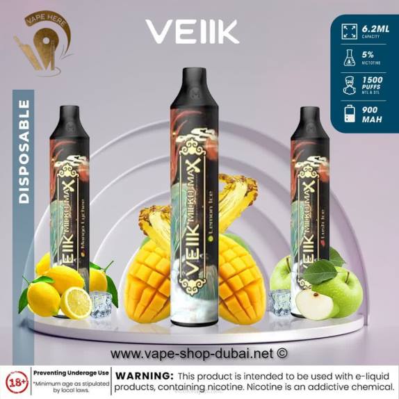 VEIIK Micko MAX vaporizador desechable 1500 inhalaciones melón manzana - VEIIK vape 7000 Chile 280X47